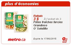 coupons rabais Metro 