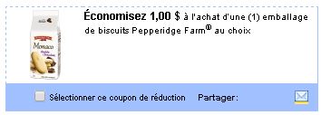 coupon rabais Pepperidge Farm