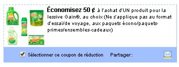 coupon rabais GAin
