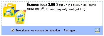 Coupon rabais Sunlight Canada