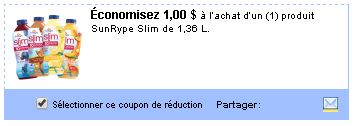 coupon rabais imprimable SunRype 
