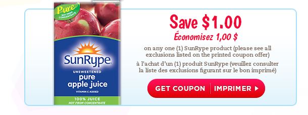 coupon rabais à imprimer SunRype