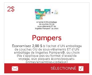 coupon rabais Pampers Canada